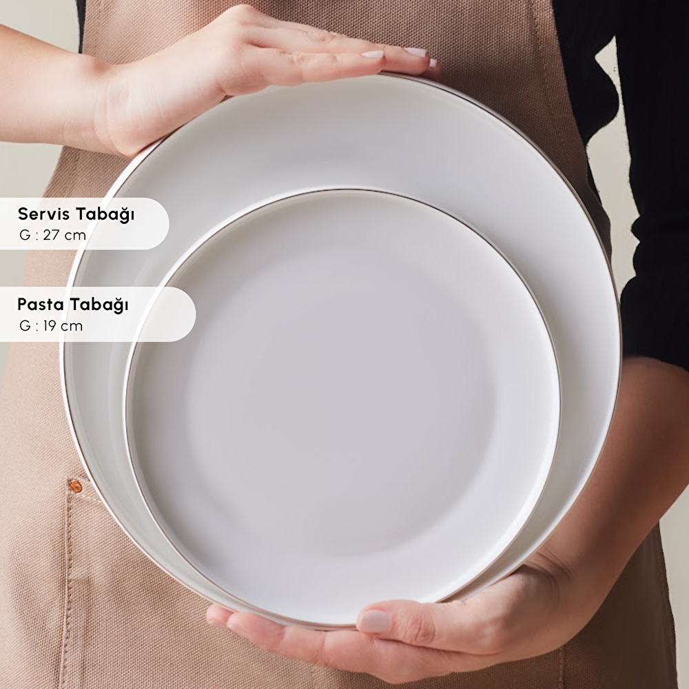 Karaca Stream Bone Saturn 24 Parça 6 Kişilik Yemek Takımı Gold thumbnail 8