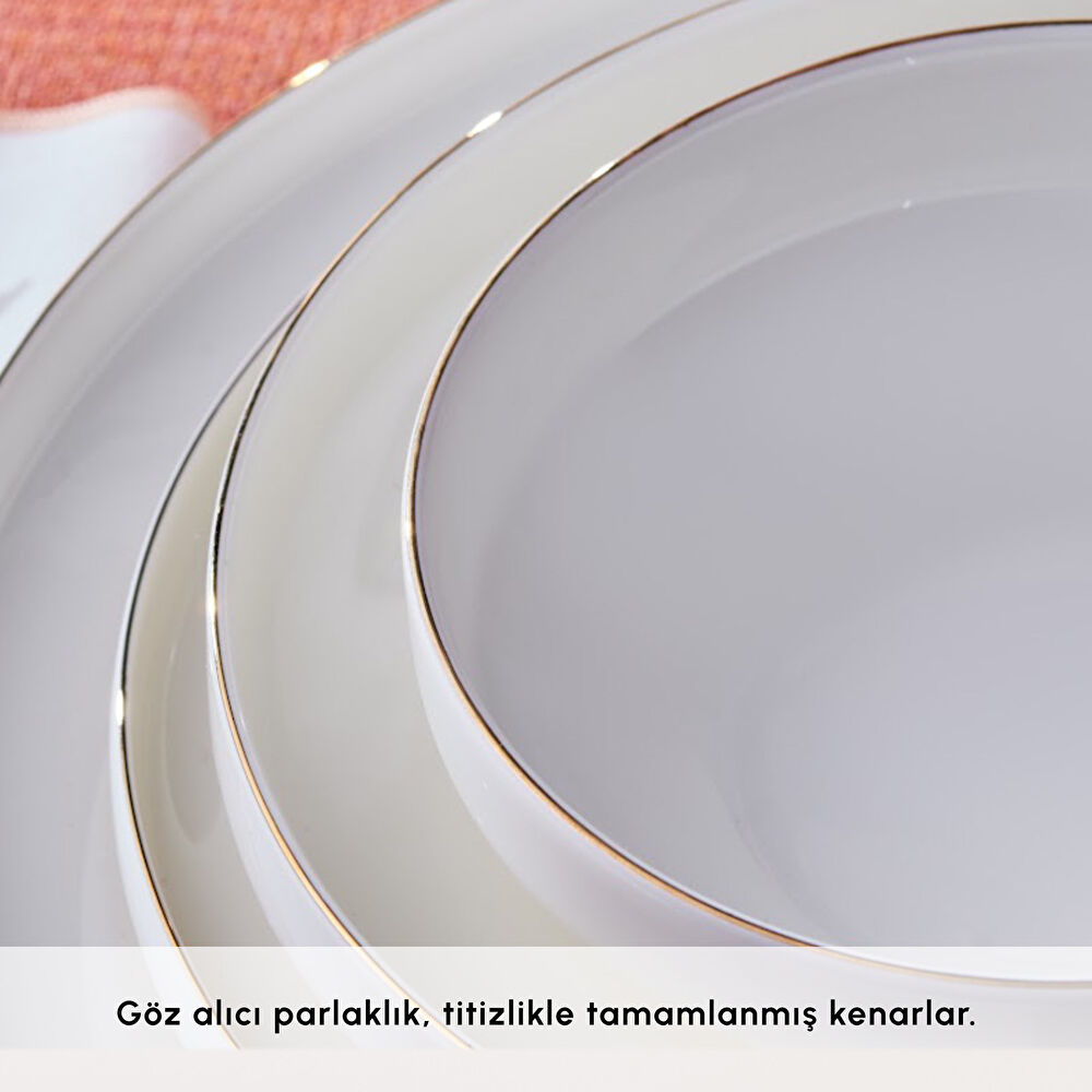 Karaca Stream Bone Saturn 24 Parça 6 Kişilik Yemek Takımı Gold thumbnail 9