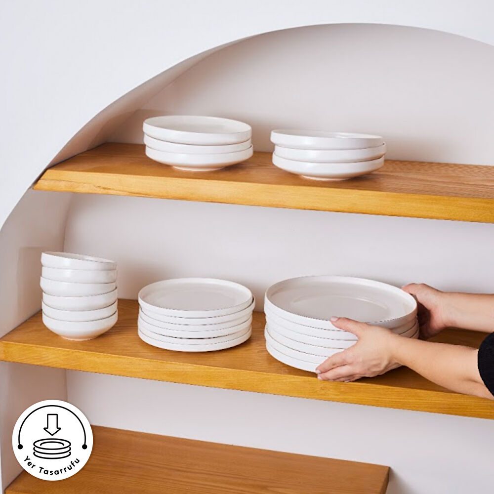 Karaca Stream Bone Saturn 24 Parça 6 Kişilik Yemek Takımı Gold thumbnail 10