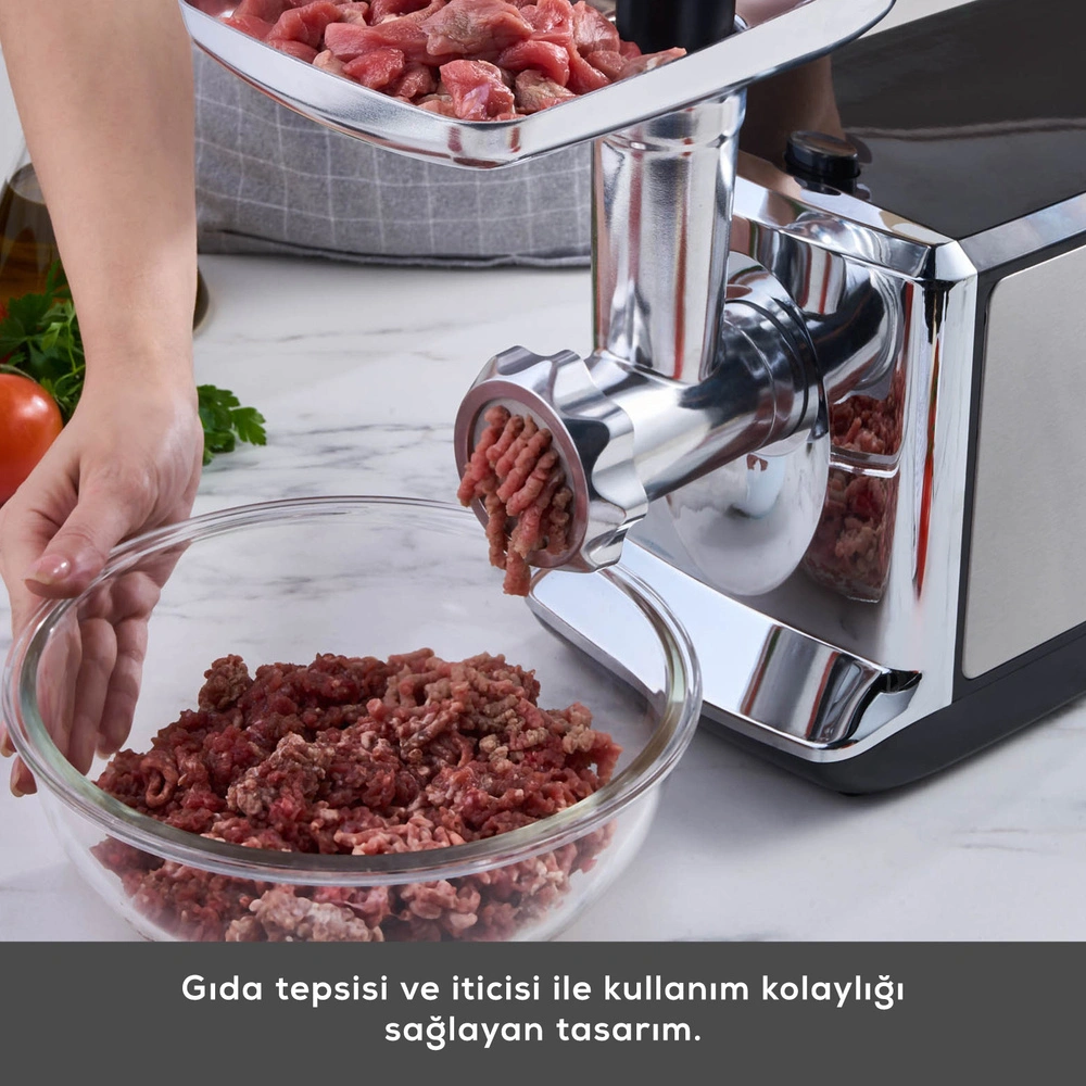 Karaca Inox Kıyma Makinesi 1201 (Salça Sucuk Sosis ve İçli Köfte Aparatlı) görseli 9