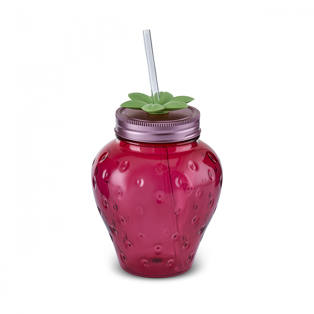 Karaca Çilek Transparent Pipetli Su Şişesi 750 Ml görseli 1