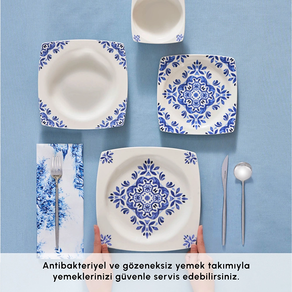 Karaca Square Bone Miranda 24 Parça 6 Kişilik Yemek Takımı görseli 4