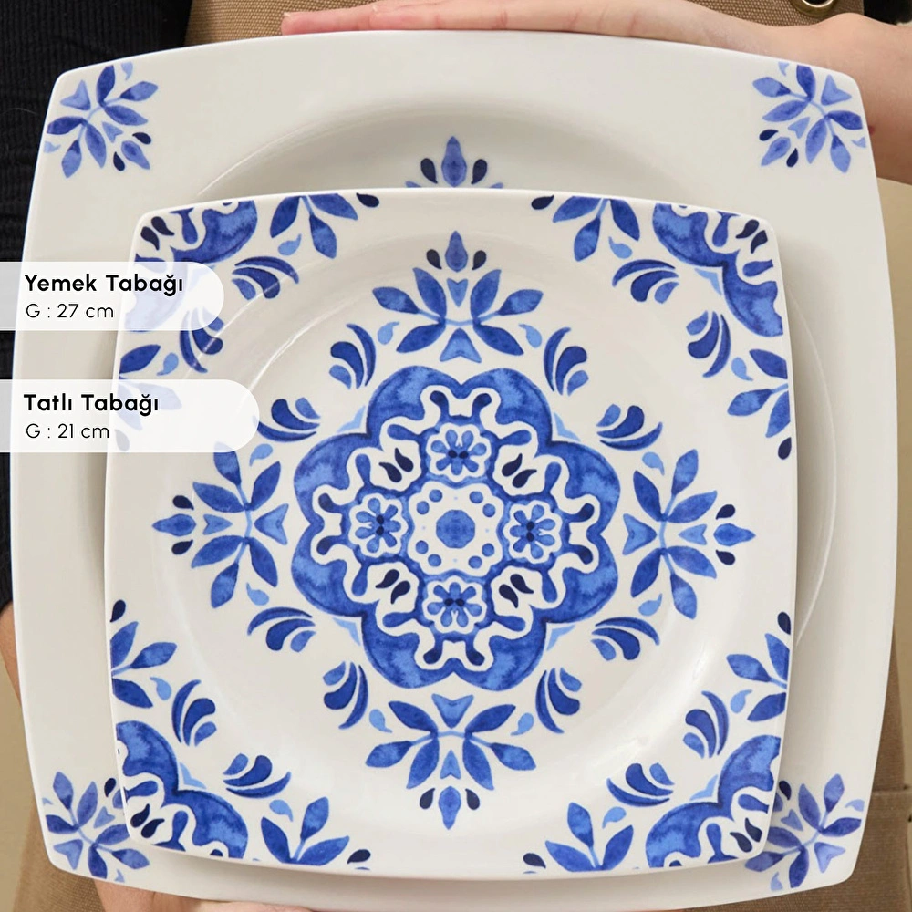 Karaca Square Bone Miranda 24 Parça 6 Kişilik Yemek Takımı görseli 7