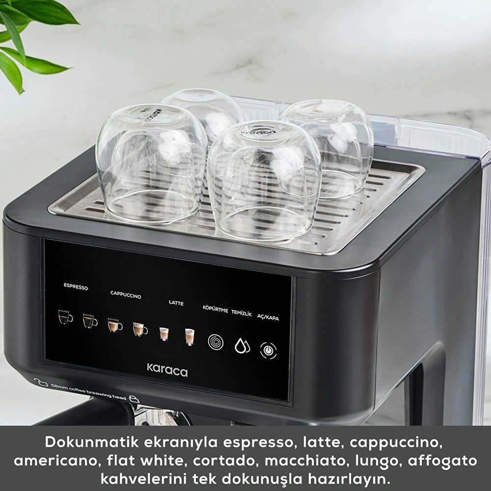 Karaca MyCaffe Barista S10 Entegre Süt Hazneli, Espresso, Latte ve Cappuccino Makinesi Matte Black görseli 8