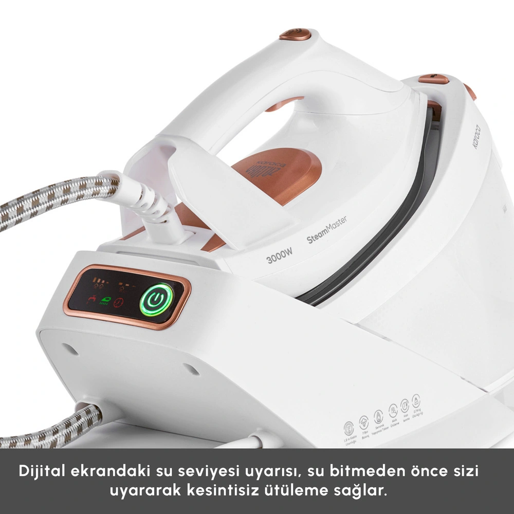 Karaca Vantuz Steammaster Buhar Kazanlı Ütü White Rose görseli 13
