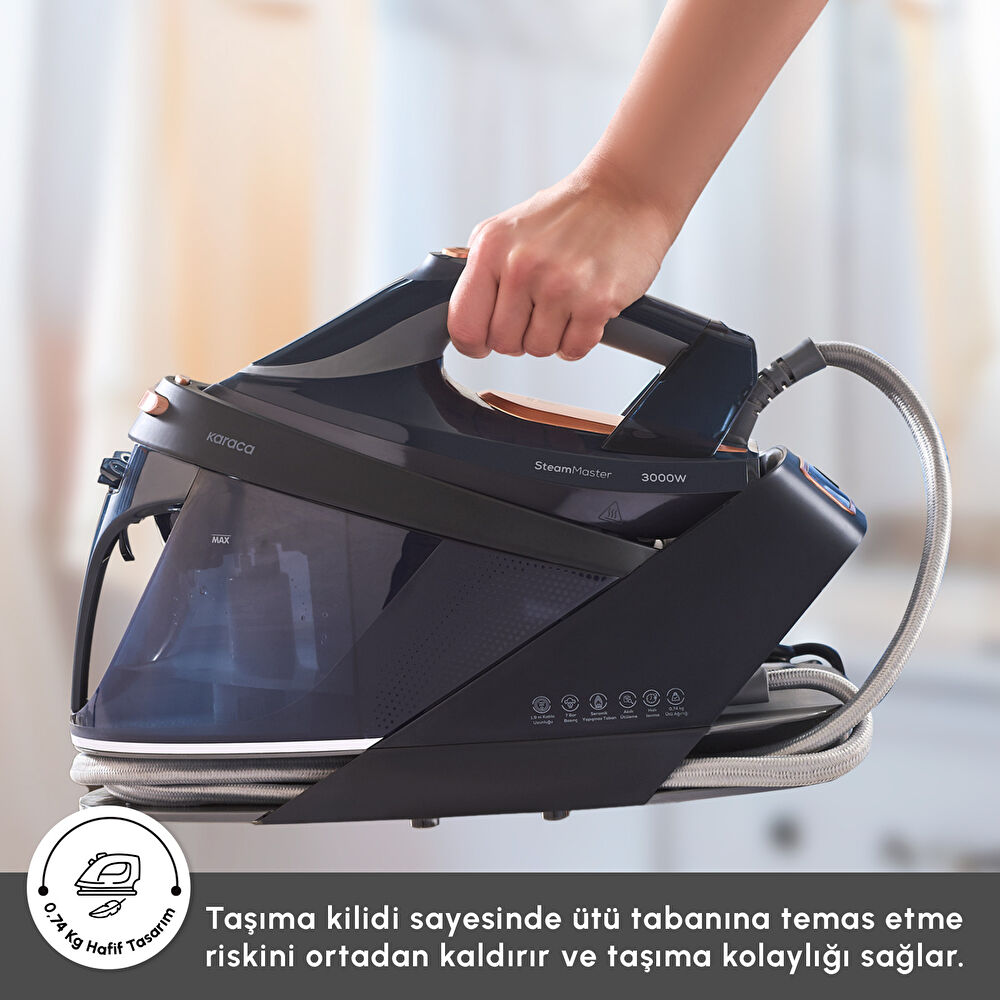 Karaca Vantuz Steammaster Buhar Kazanlı Ütü Navy Rose thumbnail 5