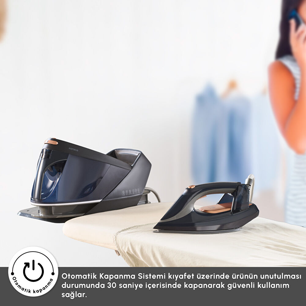 Karaca Vantuz Steammaster Buhar Kazanlı Ütü Navy Rose thumbnail 6