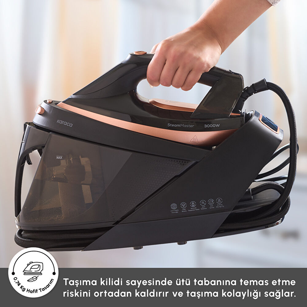 Karaca Vantuz Steammaster Buhar Kazanlı Ütü Black Rose thumbnail 4