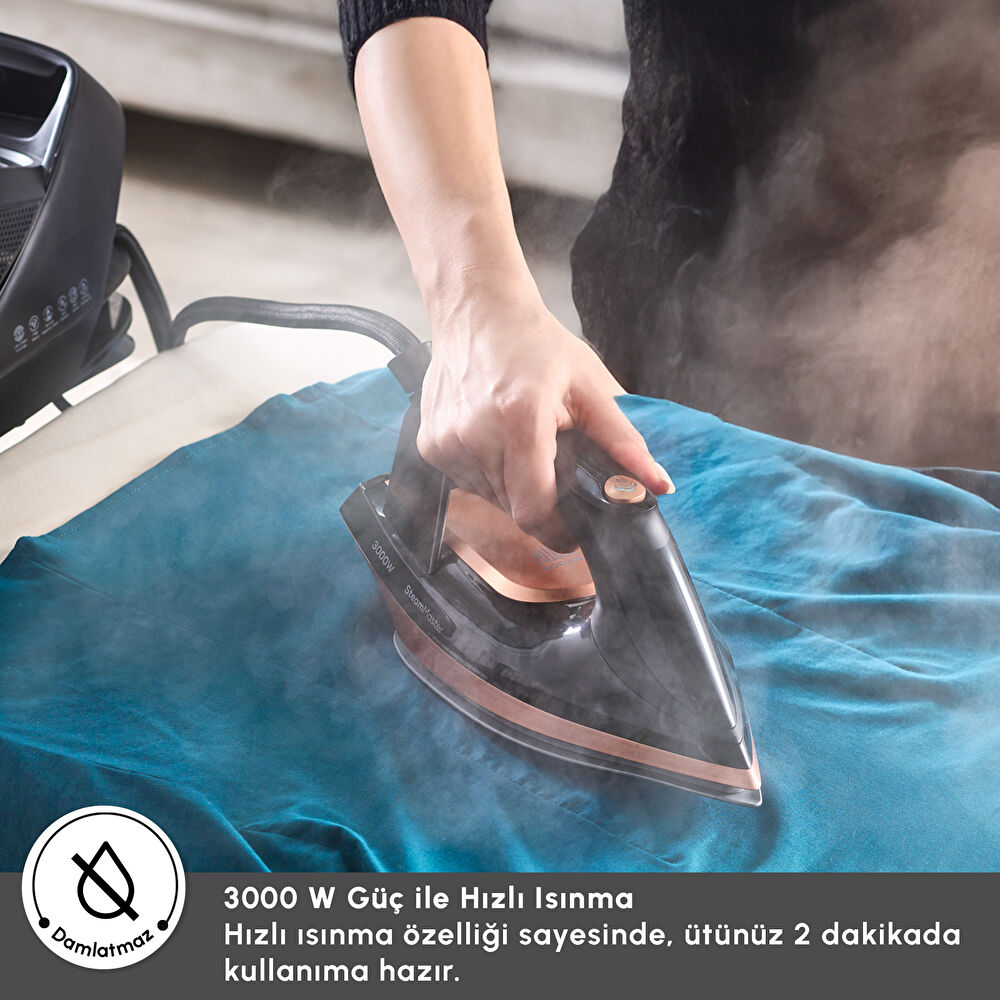 Karaca Vantuz Steammaster Buhar Kazanlı Ütü Black Rose thumbnail 6