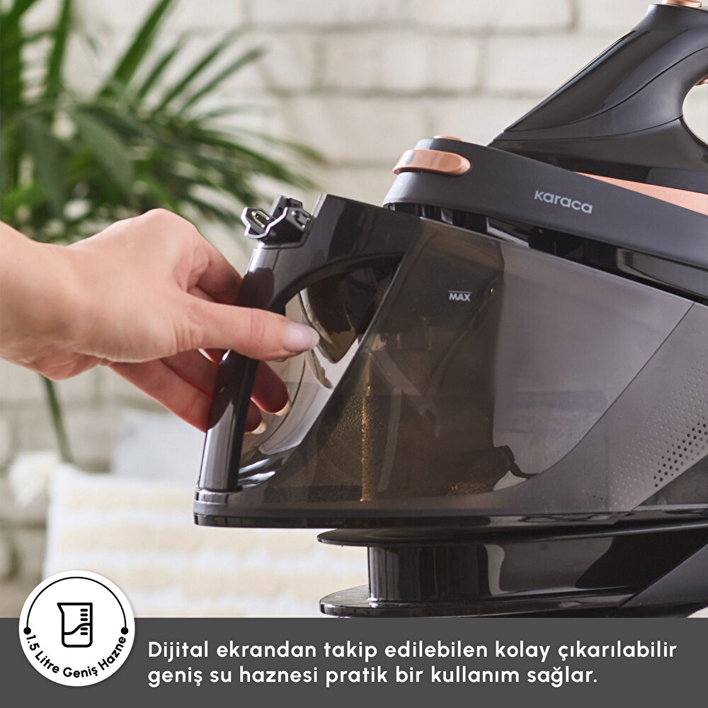 Karaca Vantuz Steammaster Buhar Kazanlı Ütü Black Rose thumbnail 8