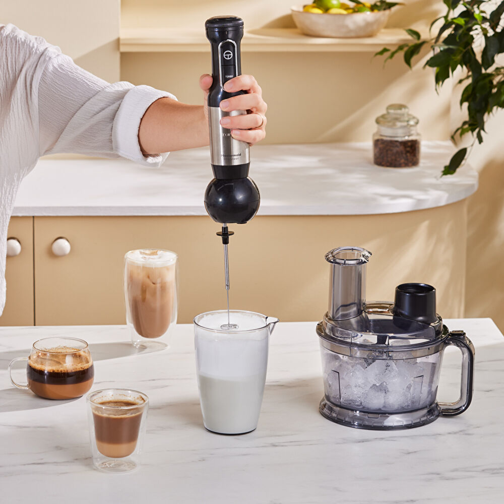 Karaca Prosteel 7 in 1 Süt Köpürtücülü Mutfak Robotu 1000W Black thumbnail 2