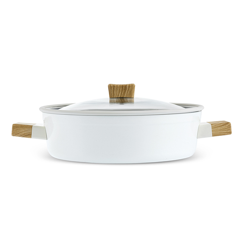 Karaca x Refika Swiss Crystal Creamy Wood Karnıyarık Tencere 26 cm görseli 2