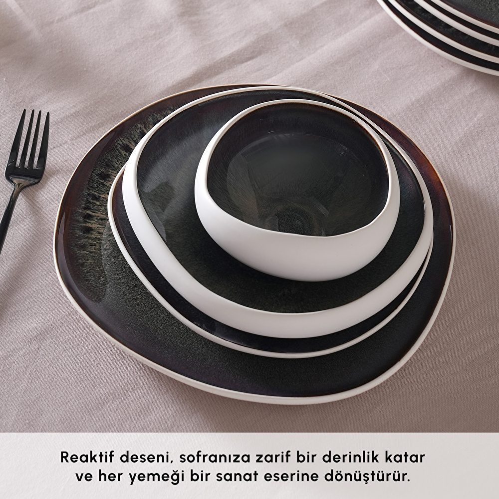 Karaca Red Carpet Earth Collection Galactic 55 Parça 12 Kişilik Yemek Takımı Beyaz görseli 4