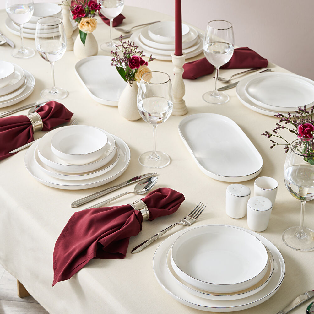 Karaca Stream Bone Saturn 53 Parça 12 Kişilik Yemek Takımı Platin thumbnail 5