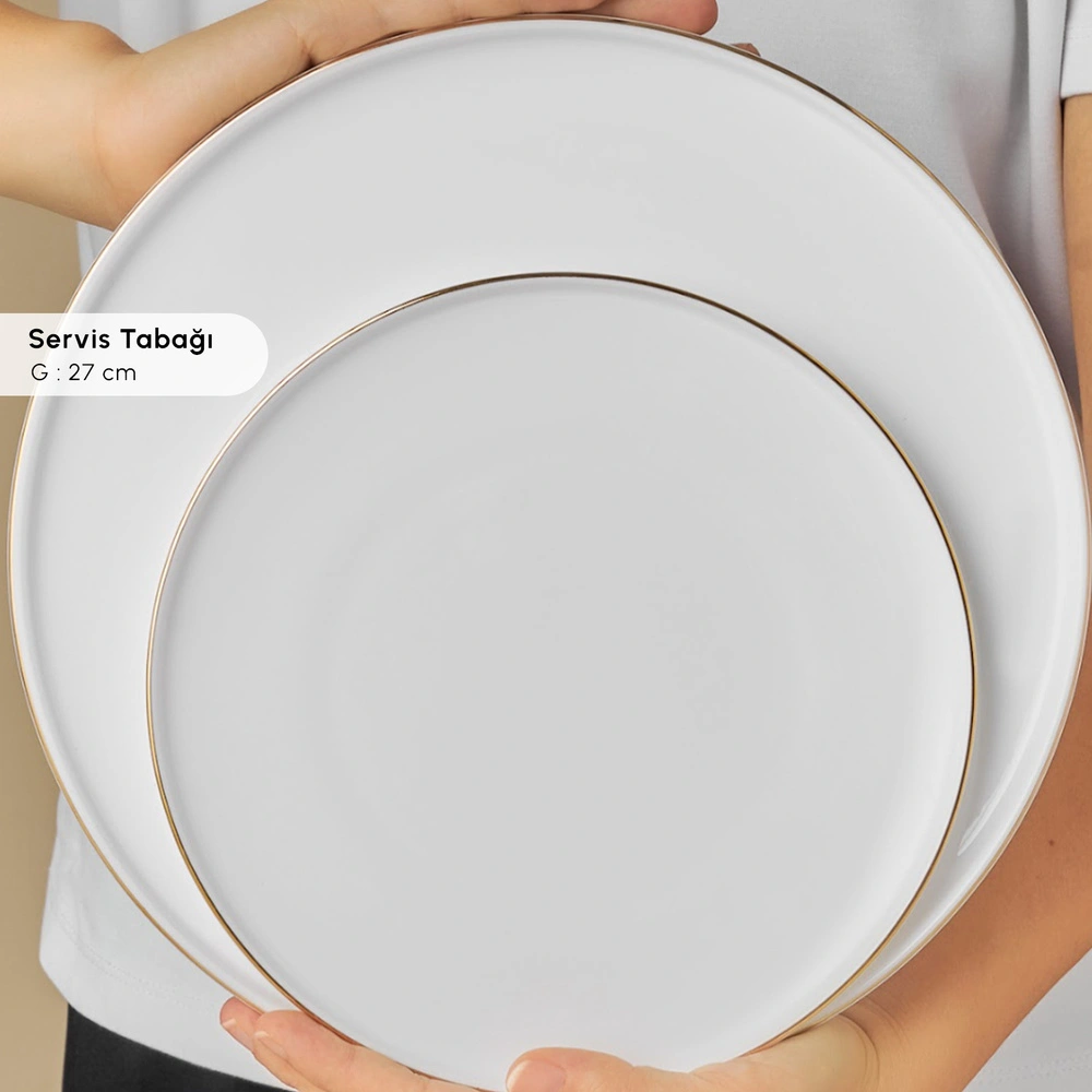 Karaca Fine Bone Meridian 55 Parça 12 Kişilik Yemek Takımı Gold görseli 7