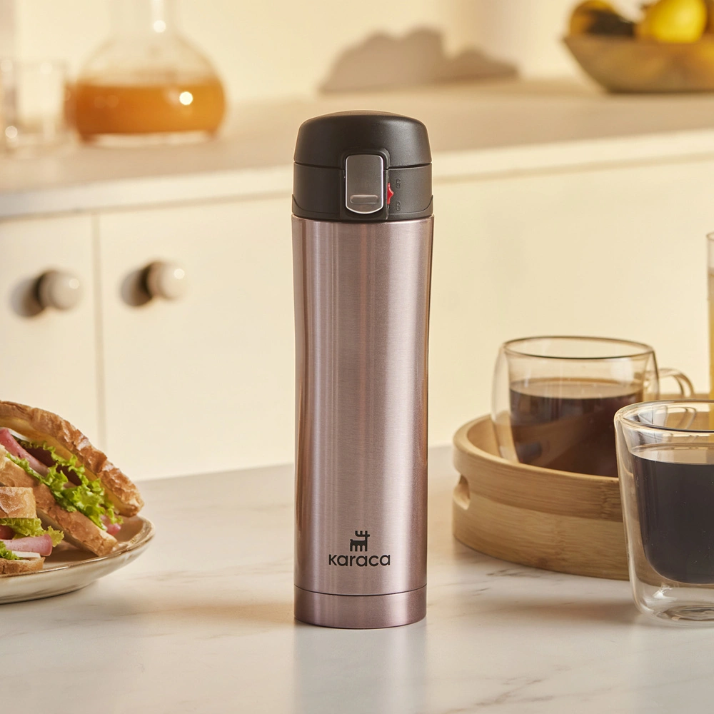 Karaca Pluton Çelik Sızdırmaz Termos Rose Gold 450 ml görseli 10