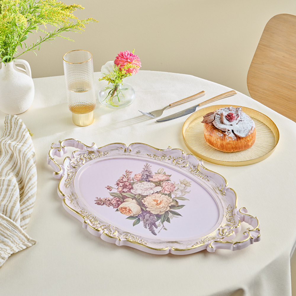 Karaca Buket Oval Tepsi 47 Cm Renkli görseli 1