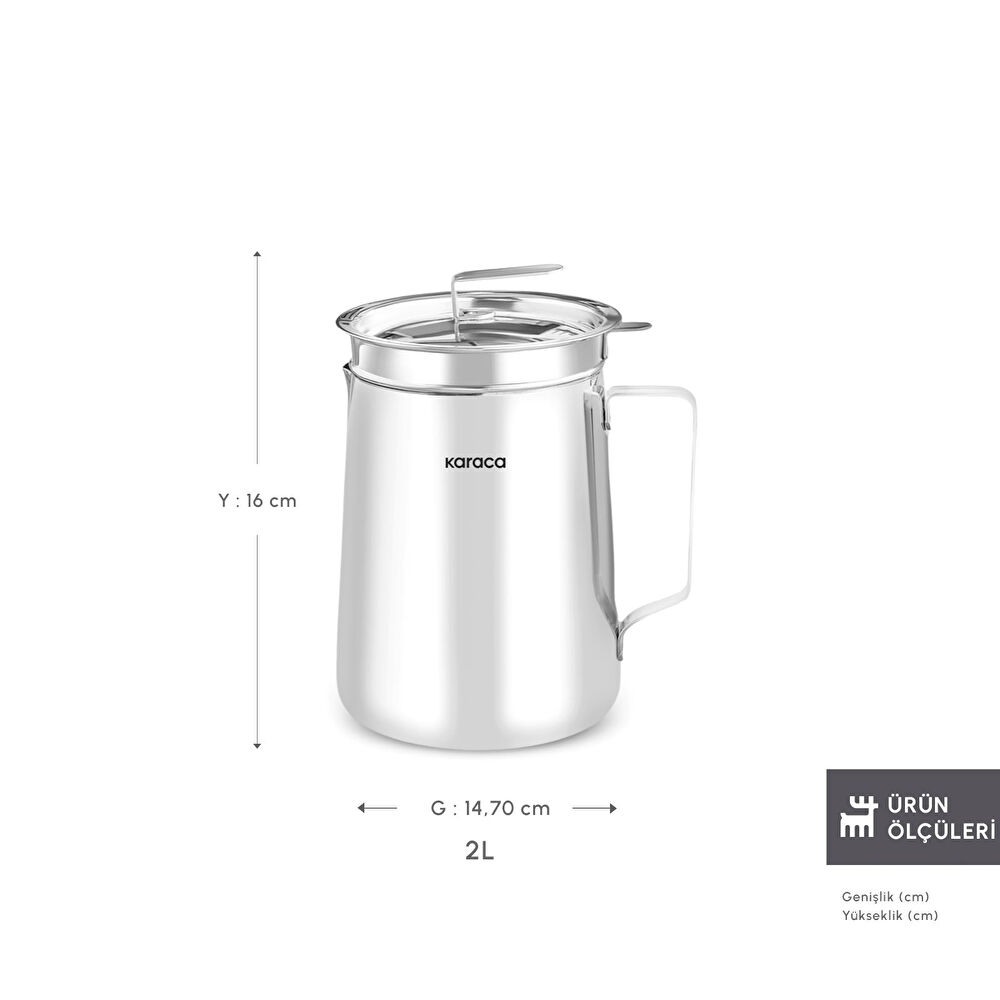 Karaca Mutfaksever Çelik Kızartma Potu 2L thumbnail 3