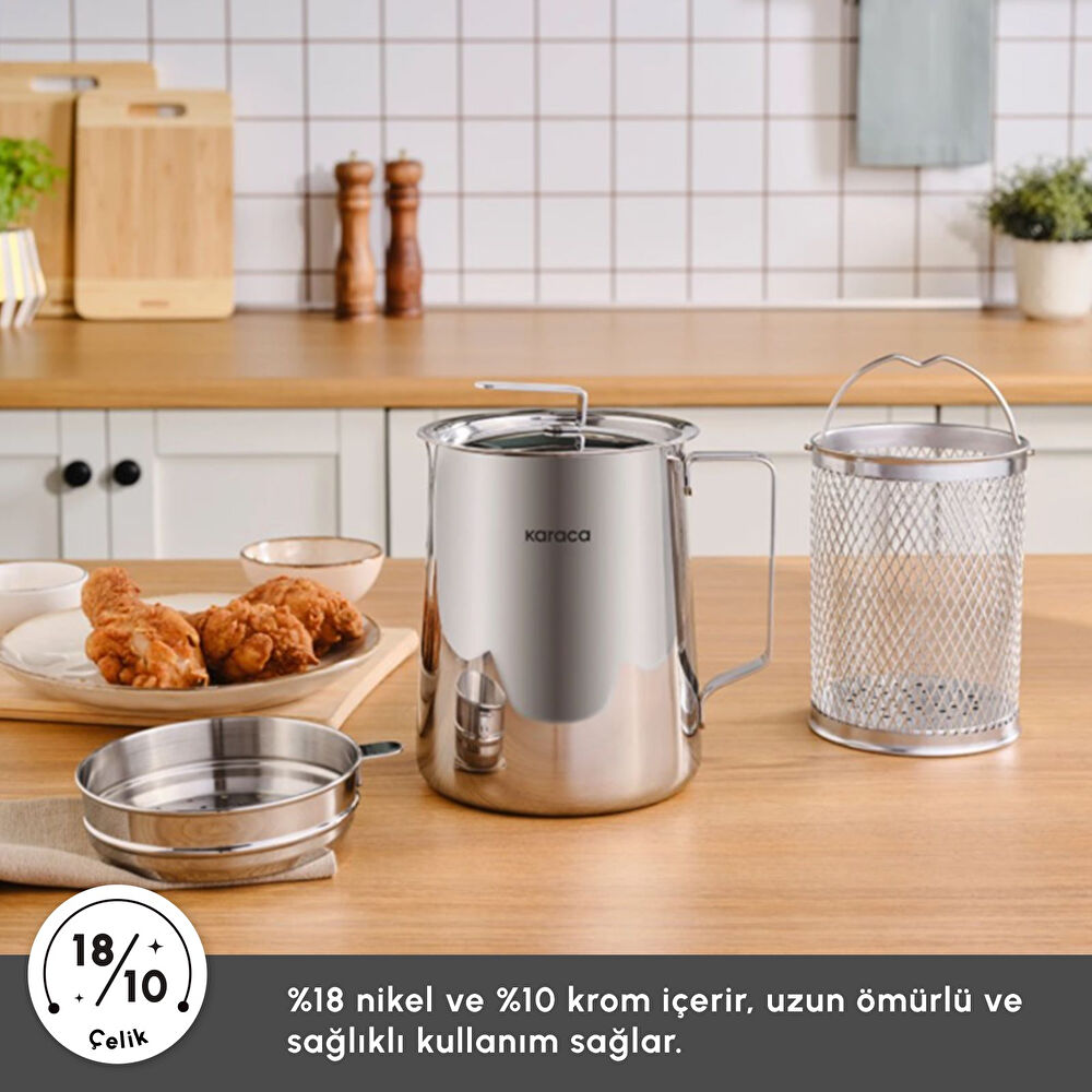 Karaca Mutfaksever Çelik Kızartma Potu 2L thumbnail 4