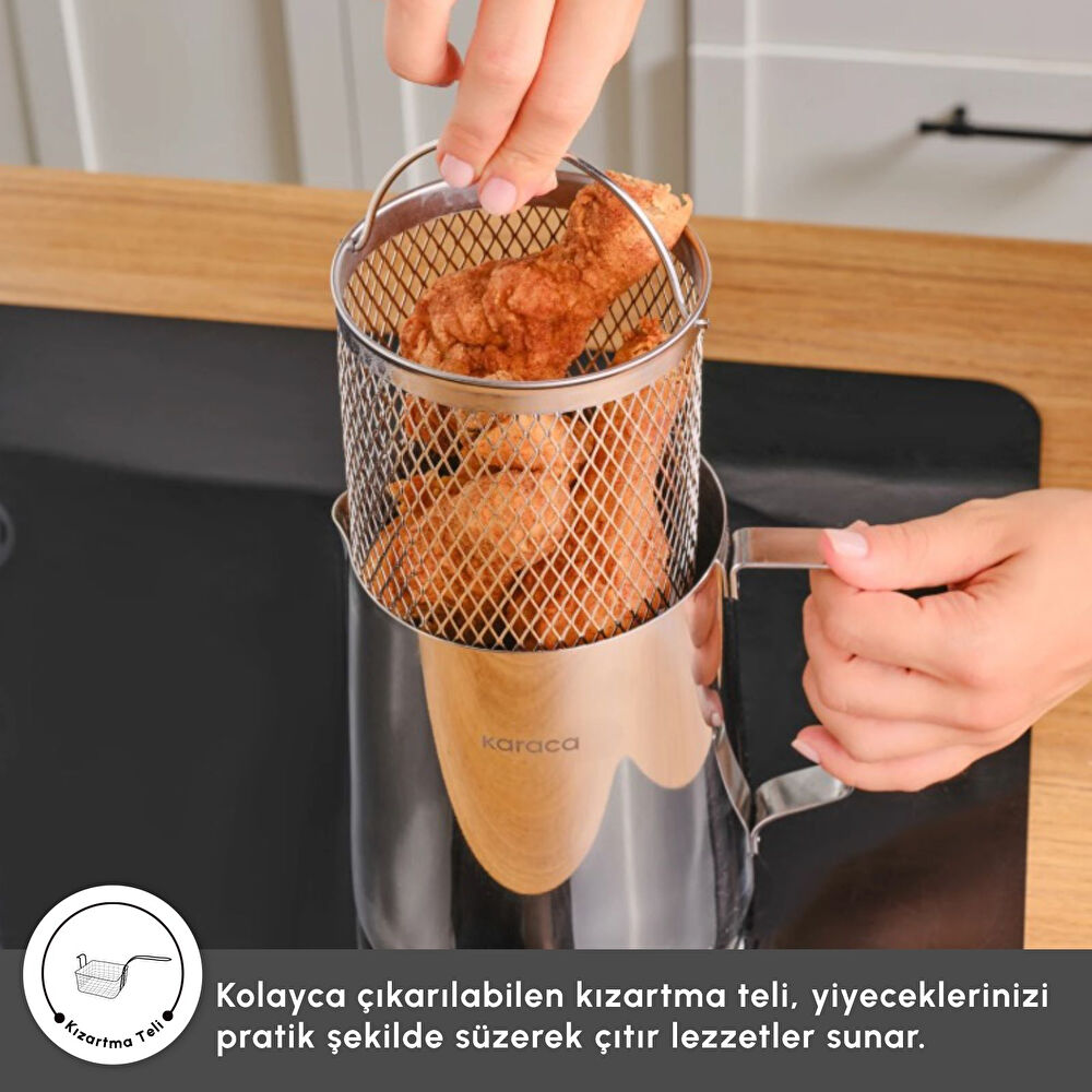 Karaca Mutfaksever Çelik Kızartma Potu 2L thumbnail 6
