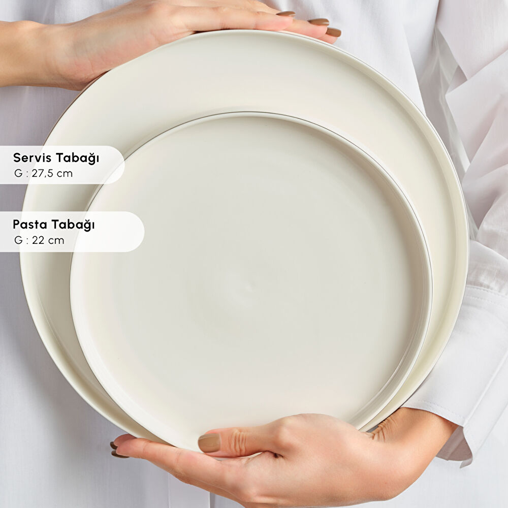 Karaca Stream Bone Sunset 53 Parça 12 Kişilik Yemek Takımı Platin thumbnail 6