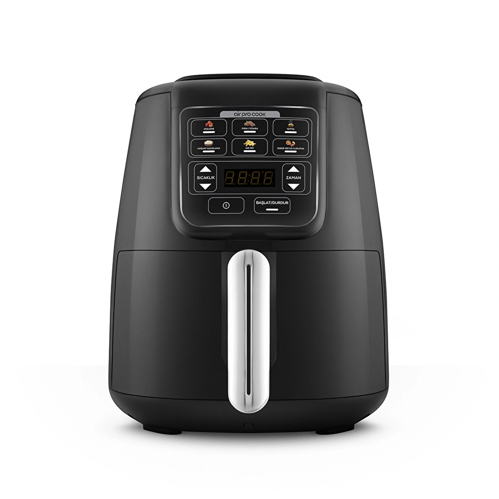 Karaca Air Pro Cook Köz Steel XL Çelik Hazneli Airfryer Black Silver 4L görseli 2