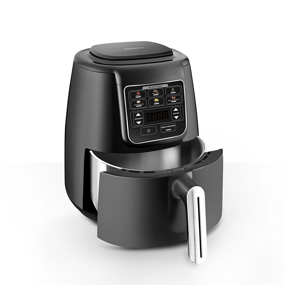 Karaca Air Pro Cook Köz Steel XL Çelik Hazneli Airfryer Black Silver 4L görseli 3