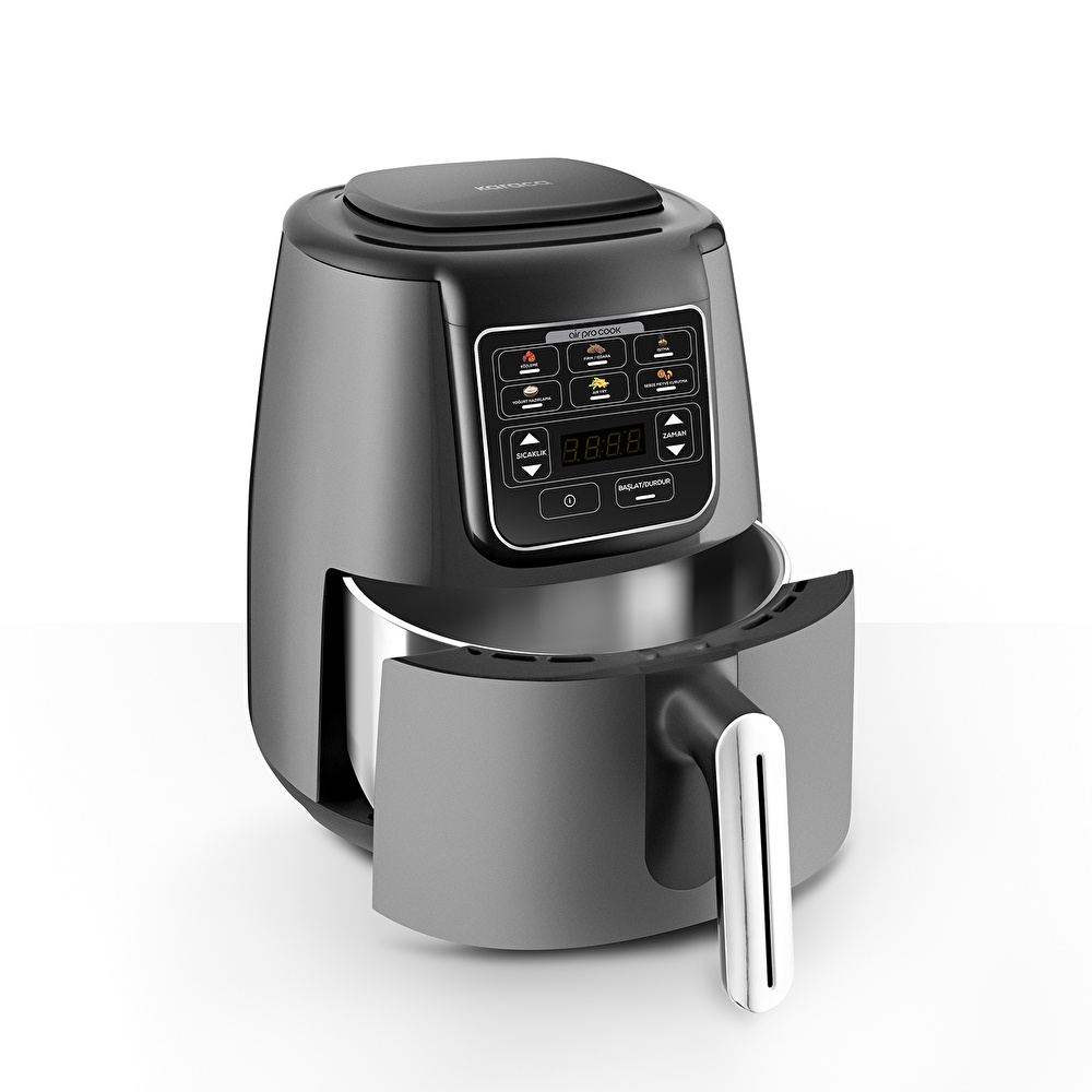 Karaca Air Pro Cook Köz Steel XL Çelik Hazneli Airfryer Space Gray 4L görseli 3
