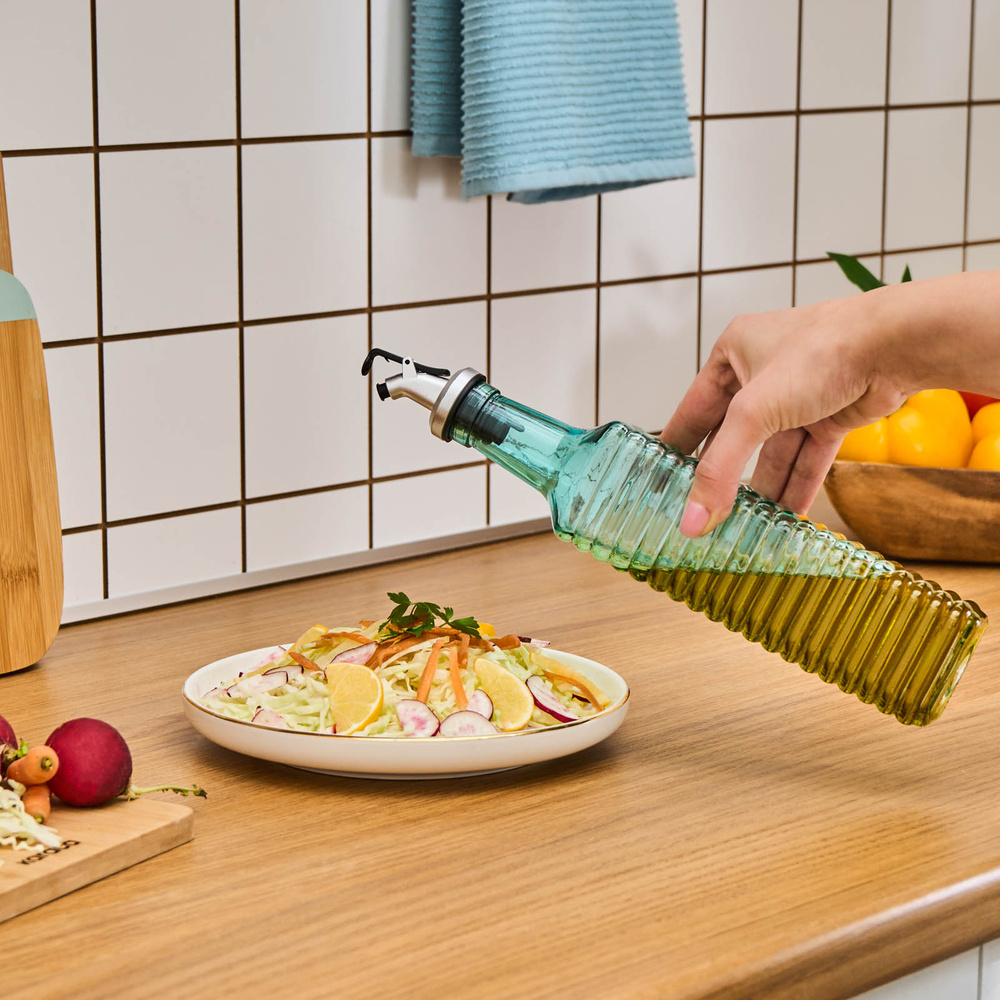 Karaca Daisy Çizgili Yağ Şişesi 500 Ml Mavi | Karaca