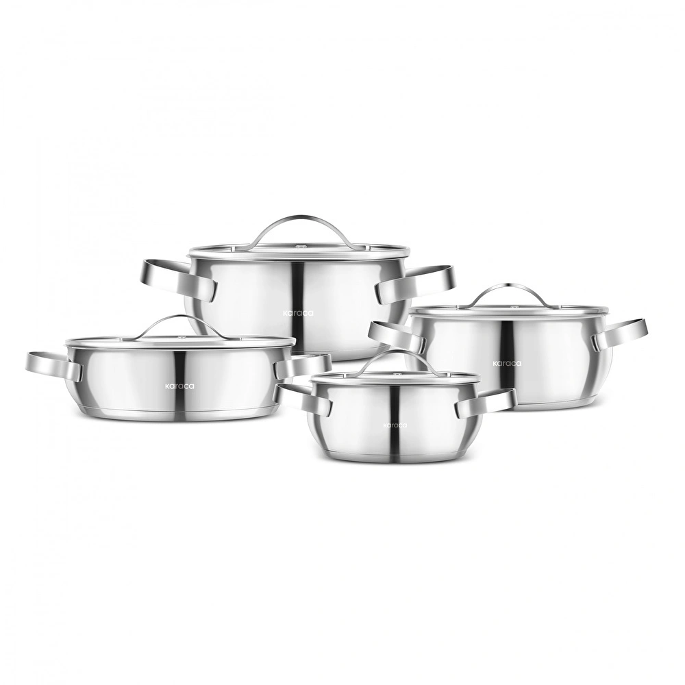 Karaca Kuzina 8 Parça Çelik Tencere Seti thumbnail 2
