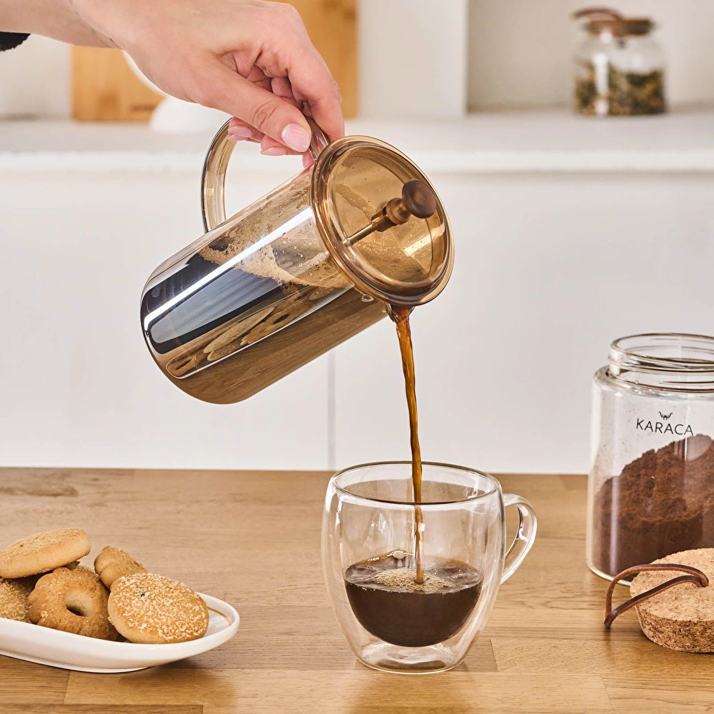 パドル　ケース付き　ポリネシアン Karaca Alina French Press 600 ml Amber | Karaca