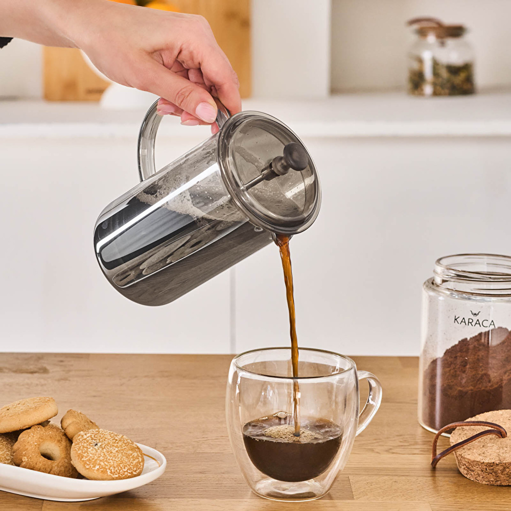 Karaca Alina French Press Gri 600 ml görseli 5