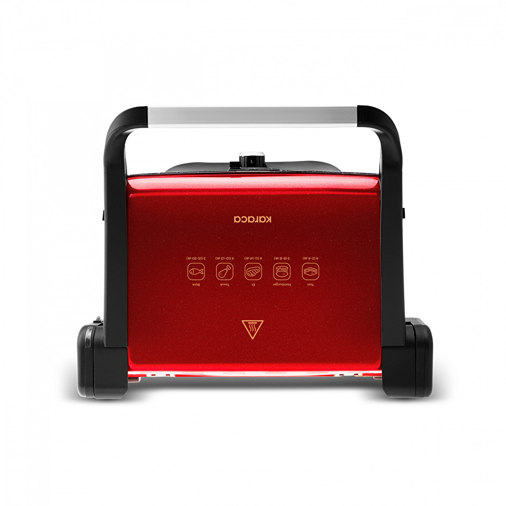 Karaca Gastro Classic 6 Dilim Kapasiteli Izgara ve Tost Makinesi Rouge Red 2000W görseli 5