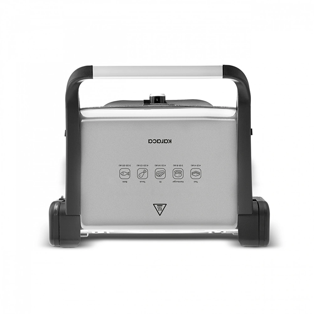 Karaca Gastro Classic 6 Dilim Kapasiteli Izgara ve Tost Makinesi Cool Gray 2000W görseli 5