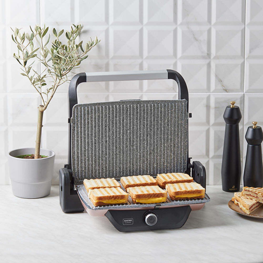 Karaca Gastro Classic Izgara ve Tost Makinesi Rosegold 6 Dilim Kapasiteli görseli 2