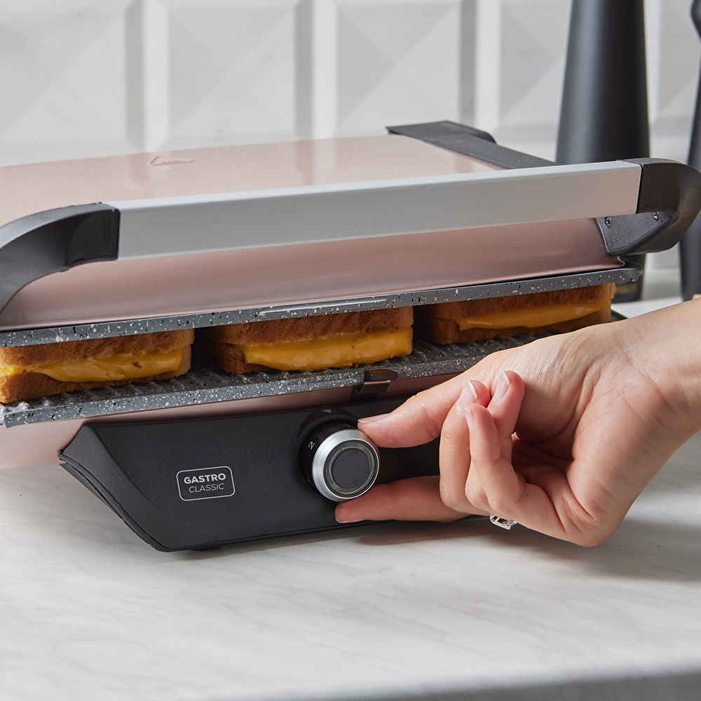 Karaca Gastro Classic Izgara ve Tost Makinesi Rosegold 6 Dilim Kapasiteli görseli 3
