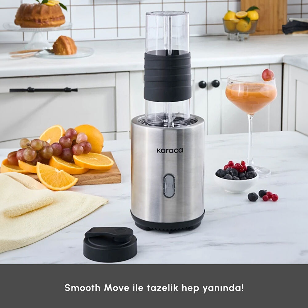Karaca Smooth and Move Inox 350W Personal Kişisel Smoothie Blender thumbnail 3