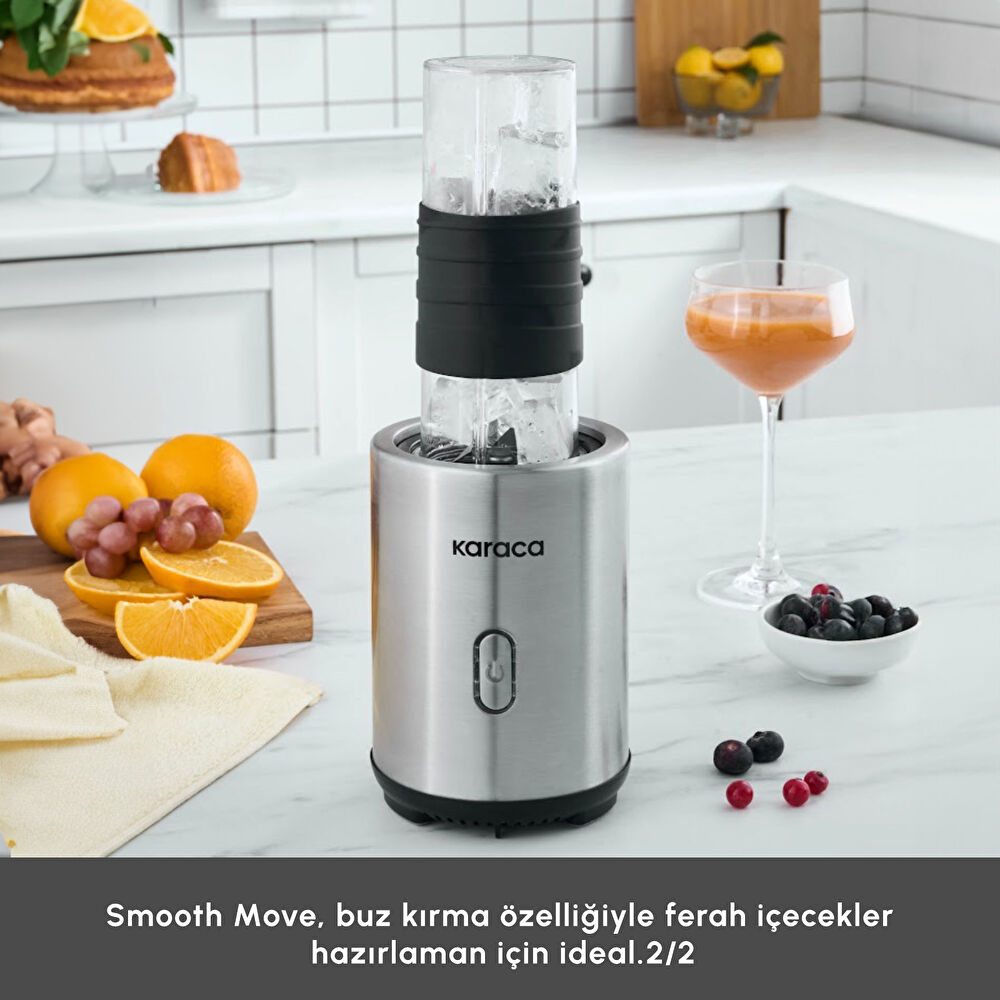 Karaca Smooth and Move Inox 350W Personal Kişisel Smoothie Blender thumbnail 5