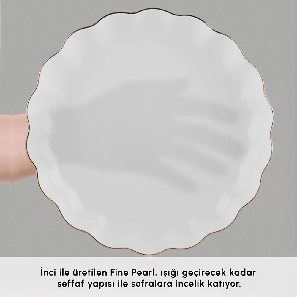 Karaca Fine Pearl Extra Shell 55 Parça 12 Kişilik Yemek Takımı Gold thumbnail 6