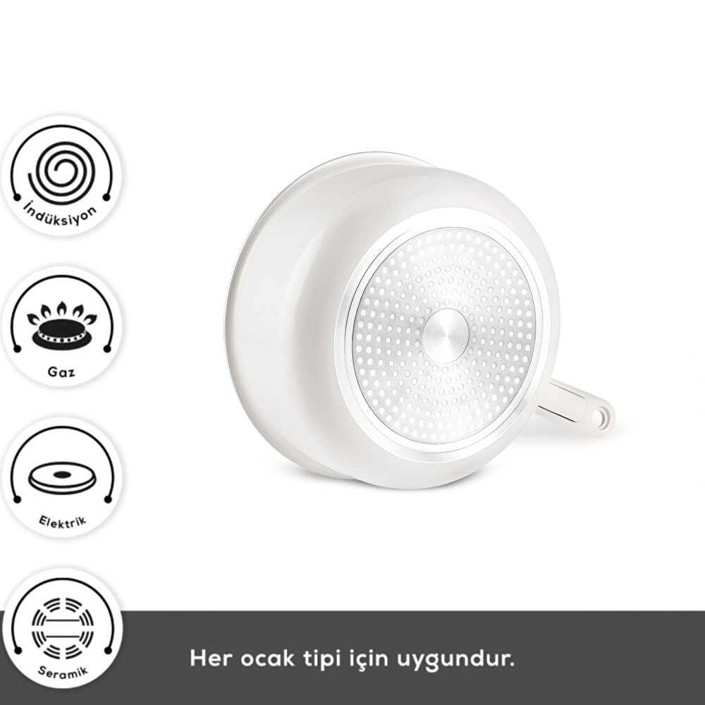 Karaca x Refika Swiss Crystal Almond Cream Easy Clip 5 Parça Tencere ve Tava Seti thumbnail 6