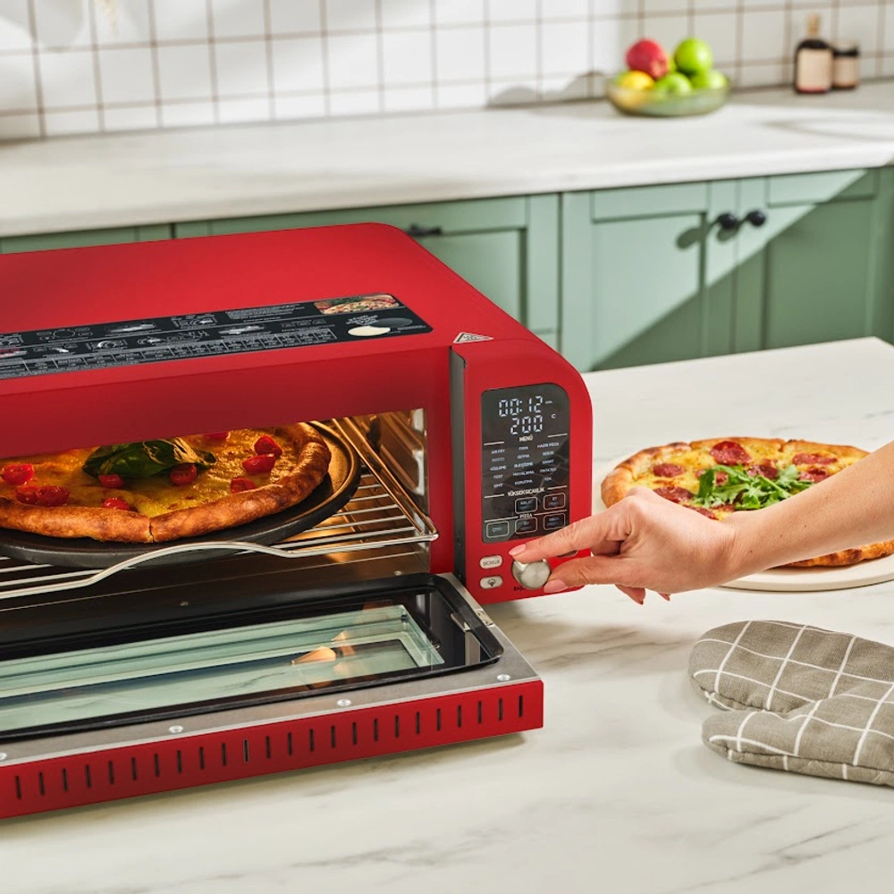 Karaca Vintage Craft Pizza Makinesi ve Fırın Red görseli 2
