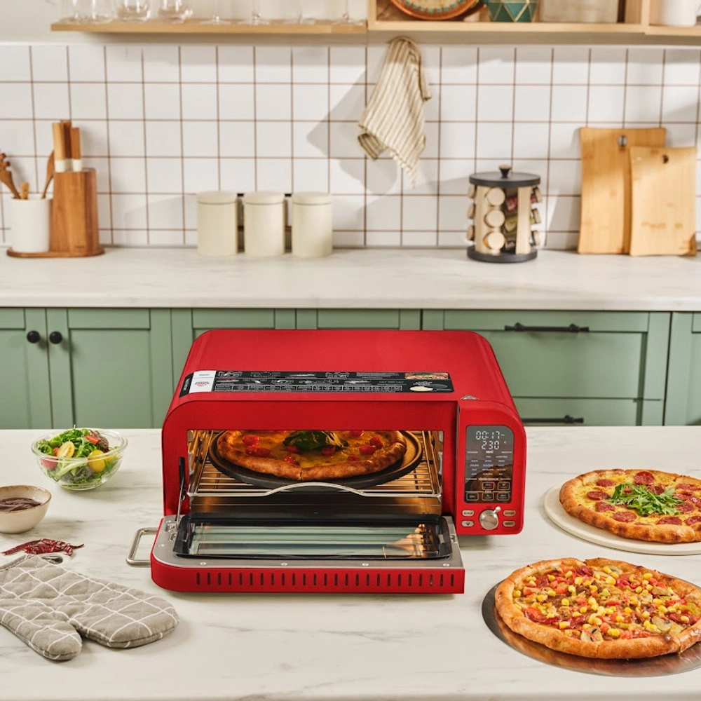 Karaca Vintage Craft Pizza Makinesi ve Fırın Red görseli 3