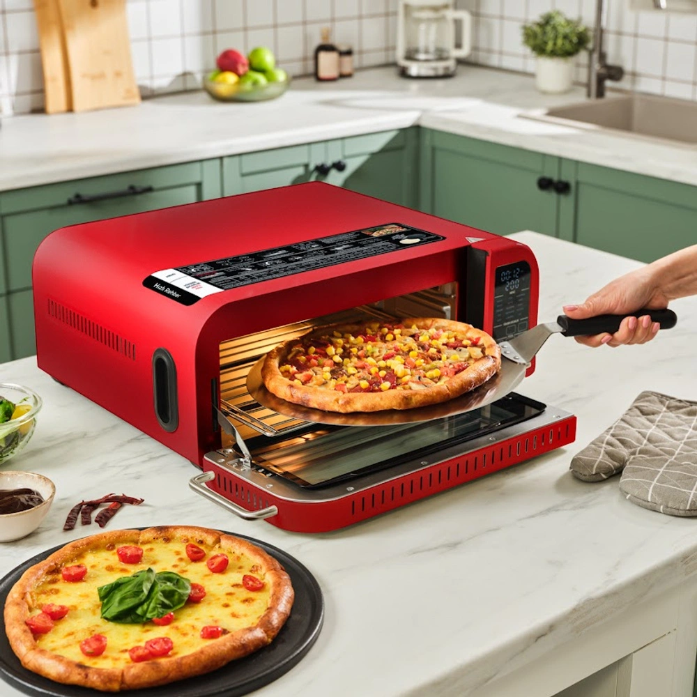 Karaca Vintage Craft Pizza Makinesi ve Fırın Red görseli 4