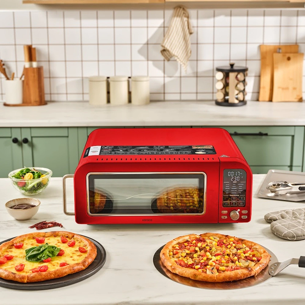 Karaca Vintage Craft Pizza Makinesi ve Fırın Red görseli 1
