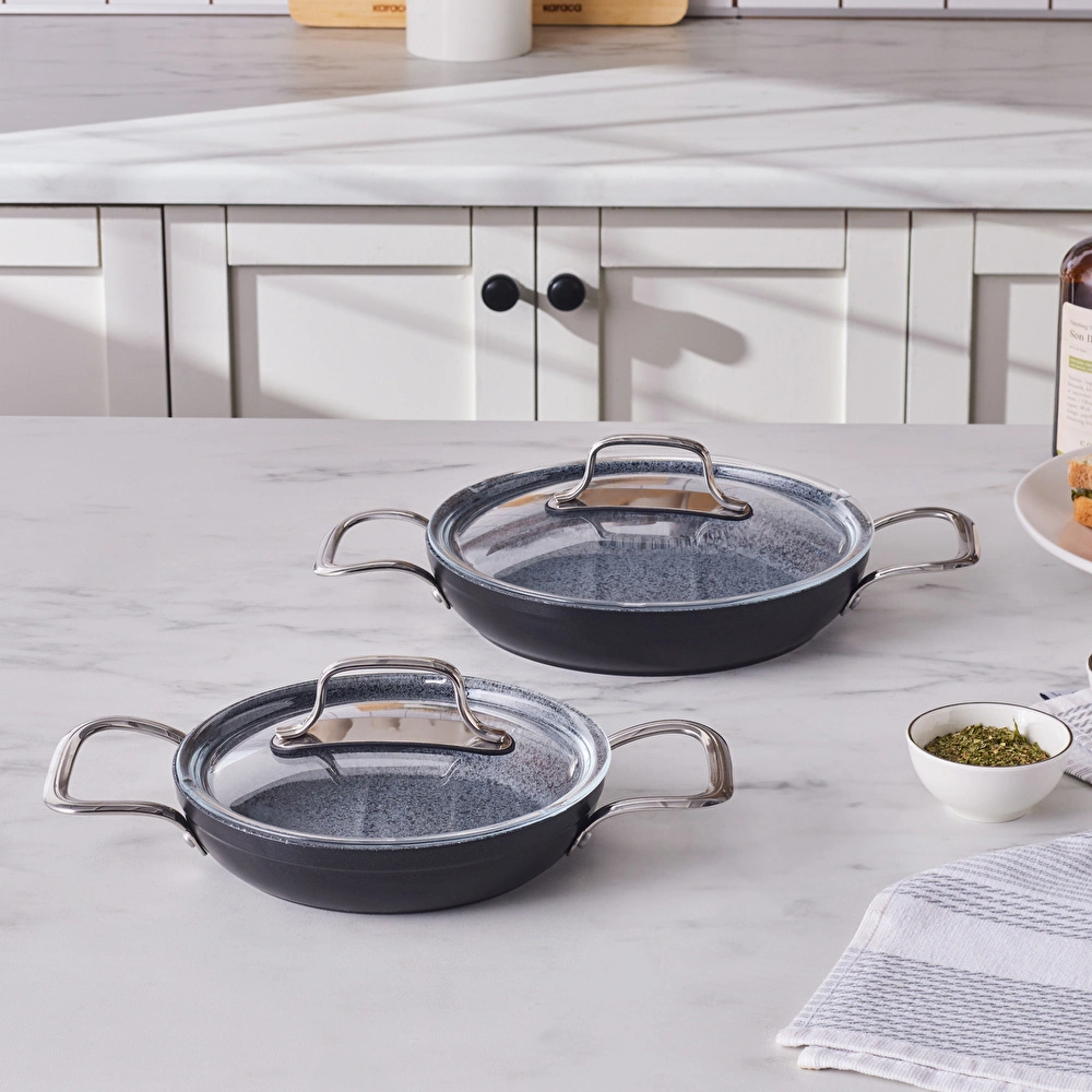 Karaca Biogranit Power-Inox Monet 4 Parça Sahan Set Siyah görseli 1