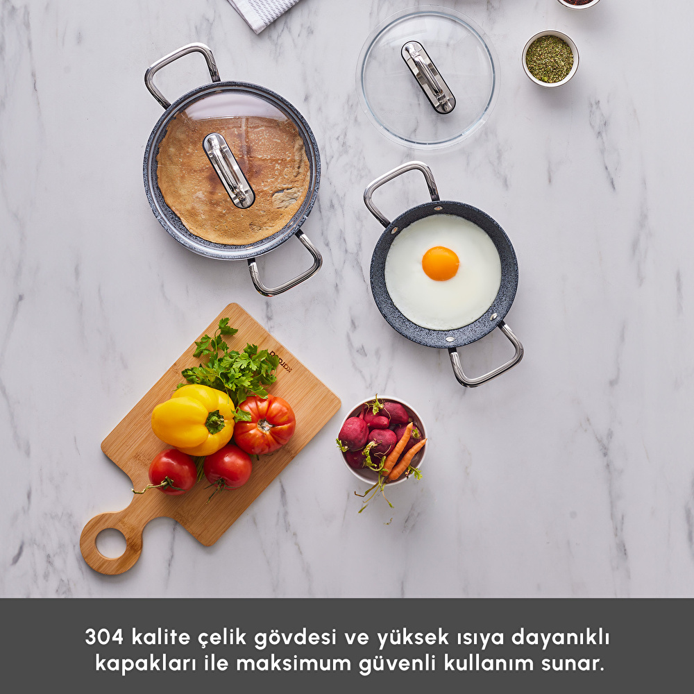 Karaca Biogranit Power-Inox Monet 4 Parça Sahan Set Siyah görseli 5