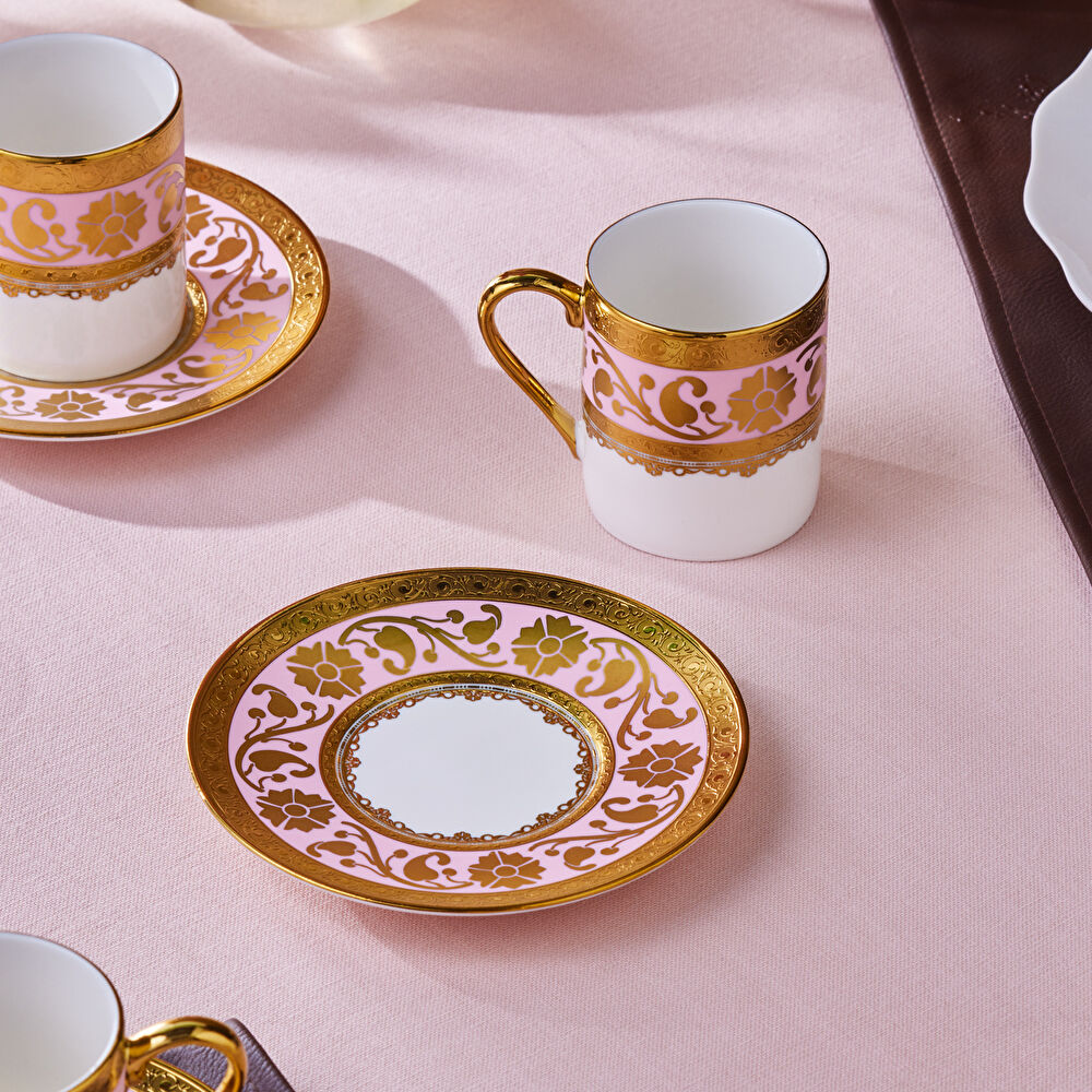 Karaca Gülfem 6 Kişilik Kahve Fincan Takımı Pembe 90 ml thumbnail 6