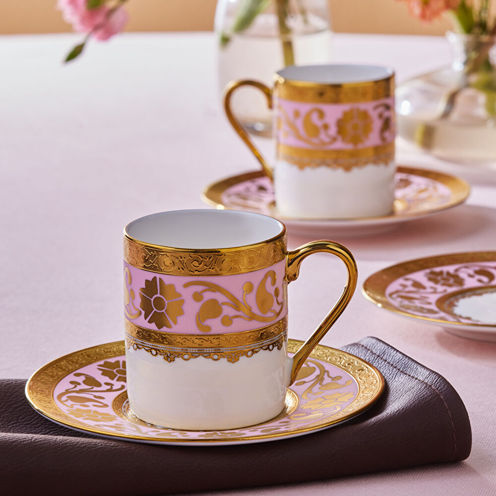 Karaca Gülfem 6 Kişilik Kahve Fincan Takımı Pembe 90 ml thumbnail 8