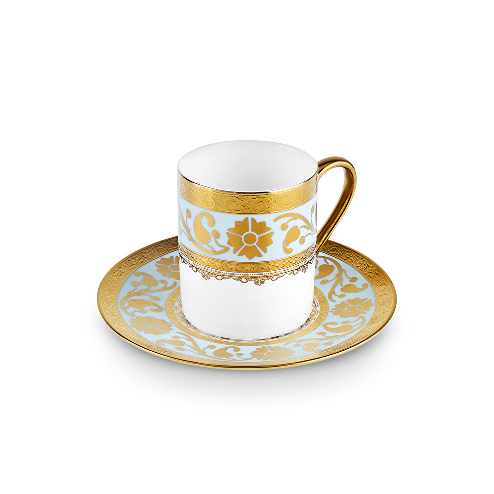 Karaca Gülfem 6 Kişilik Kahve Fincan Takımı Mavi 90 Ml thumbnail 10