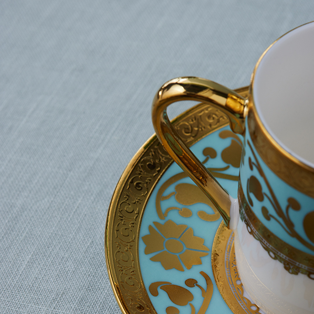 Karaca Gülfem 6 Kişilik Kahve Fincan Takımı Mavi 90 Ml thumbnail 5